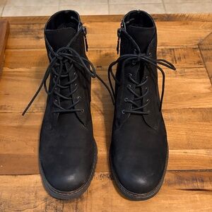 Blondo Waterproof Leather Black Combat Boots Sz 8M
